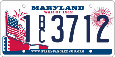 MD license plate 1BC3712