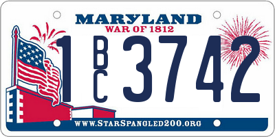 MD license plate 1BC3742