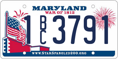 MD license plate 1BC3791