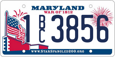 MD license plate 1BC3856