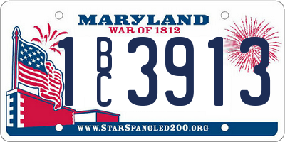 MD license plate 1BC3913