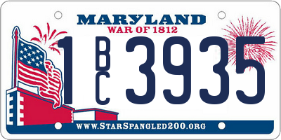MD license plate 1BC3935