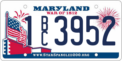 MD license plate 1BC3952