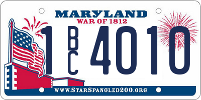 MD license plate 1BC4010