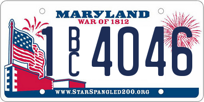 MD license plate 1BC4046