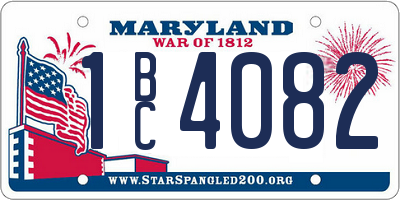MD license plate 1BC4082