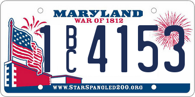 MD license plate 1BC4153