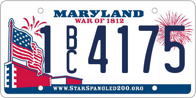 MD license plate 1BC4175