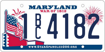 MD license plate 1BC4182