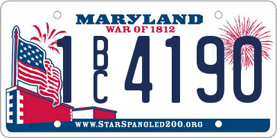 MD license plate 1BC4190