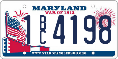 MD license plate 1BC4198