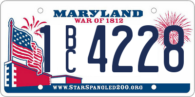 MD license plate 1BC4228