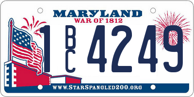 MD license plate 1BC4249