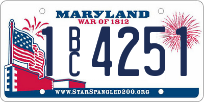 MD license plate 1BC4251