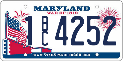 MD license plate 1BC4252