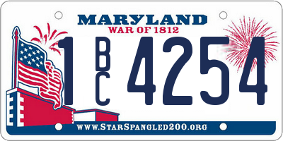 MD license plate 1BC4254