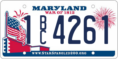 MD license plate 1BC4261