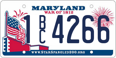 MD license plate 1BC4266