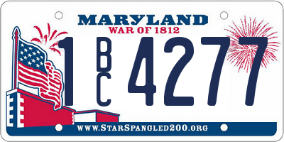 MD license plate 1BC4277
