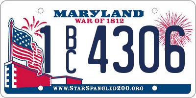 MD license plate 1BC4306