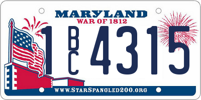 MD license plate 1BC4315