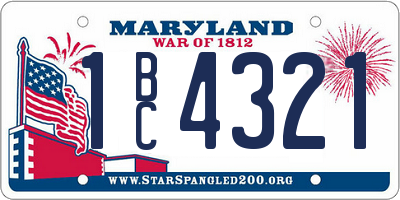 MD license plate 1BC4321