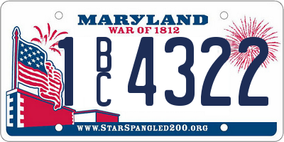 MD license plate 1BC4322