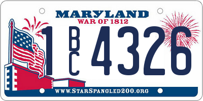 MD license plate 1BC4326