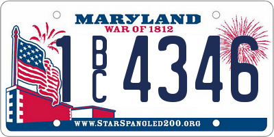 MD license plate 1BC4346