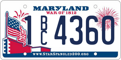 MD license plate 1BC4360
