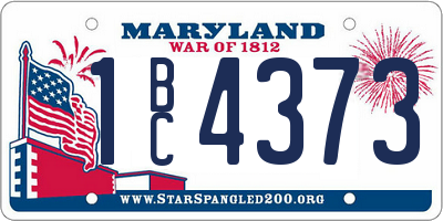 MD license plate 1BC4373
