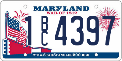 MD license plate 1BC4397