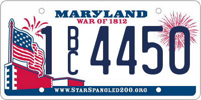 MD license plate 1BC4450