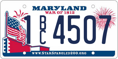 MD license plate 1BC4507