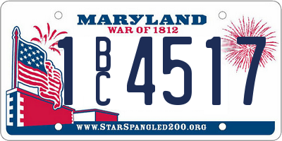 MD license plate 1BC4517