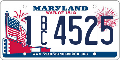 MD license plate 1BC4525
