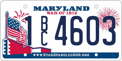 MD license plate 1BC4603