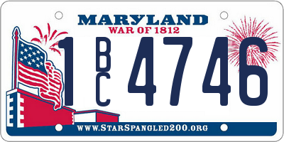 MD license plate 1BC4746