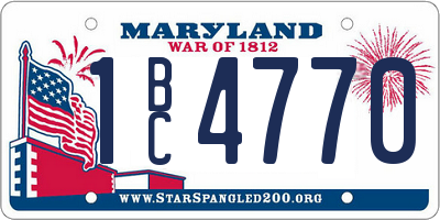 MD license plate 1BC4770