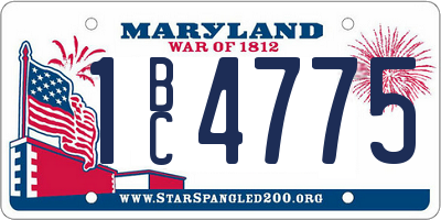 MD license plate 1BC4775