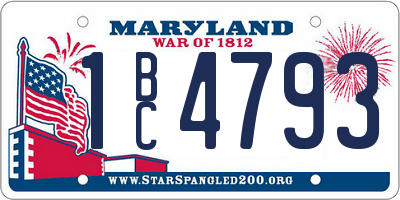 MD license plate 1BC4793