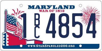 MD license plate 1BC4854