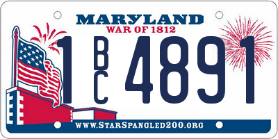 MD license plate 1BC4891