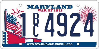 MD license plate 1BC4924