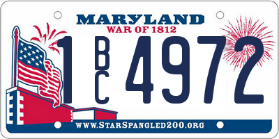 MD license plate 1BC4972