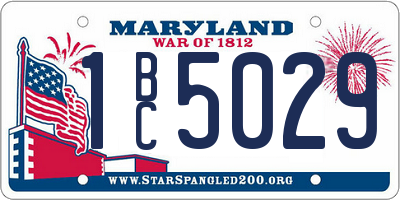 MD license plate 1BC5029