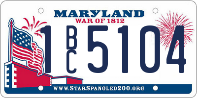 MD license plate 1BC5104