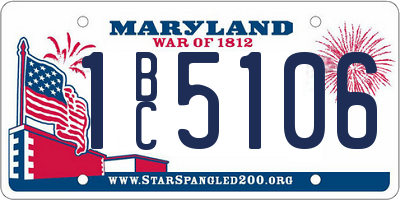 MD license plate 1BC5106