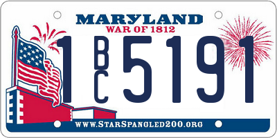 MD license plate 1BC5191
