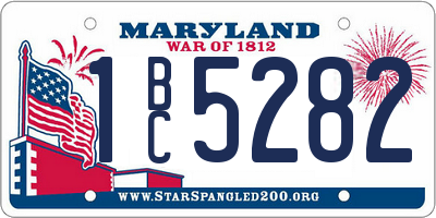 MD license plate 1BC5282